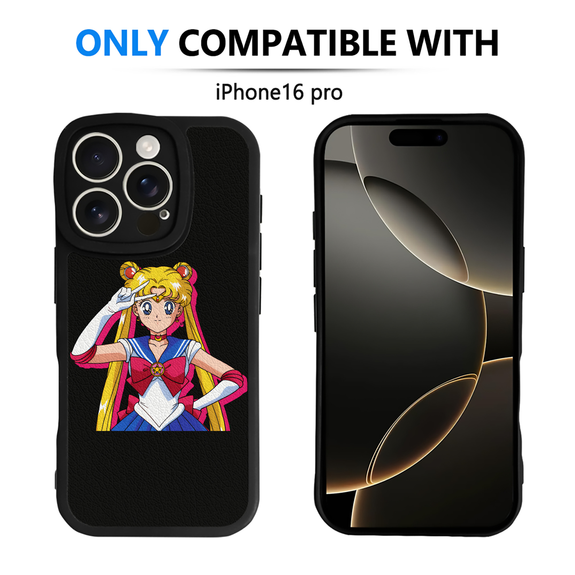 （画像用） 美少女戦士セーラームーン 月野 うさぎ つきの うさぎ Sailor Moon Tsukino Usagi 【iPhone 16シリーズ対応】シリコンスマホケース（レザー調） 材質：シリコン